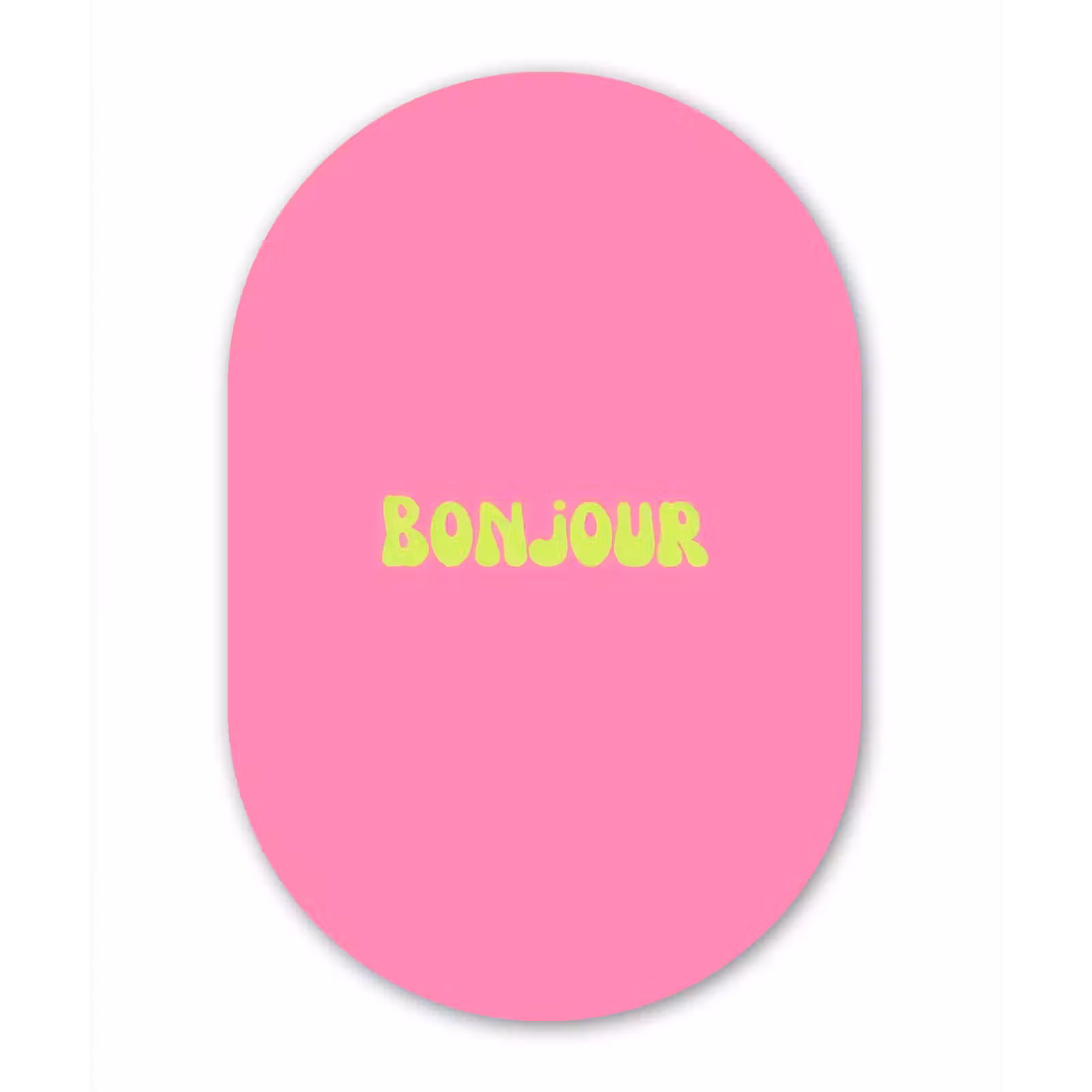 Muurovaal - Glas - Roze - Groene - Bonjour - Organisch — 1