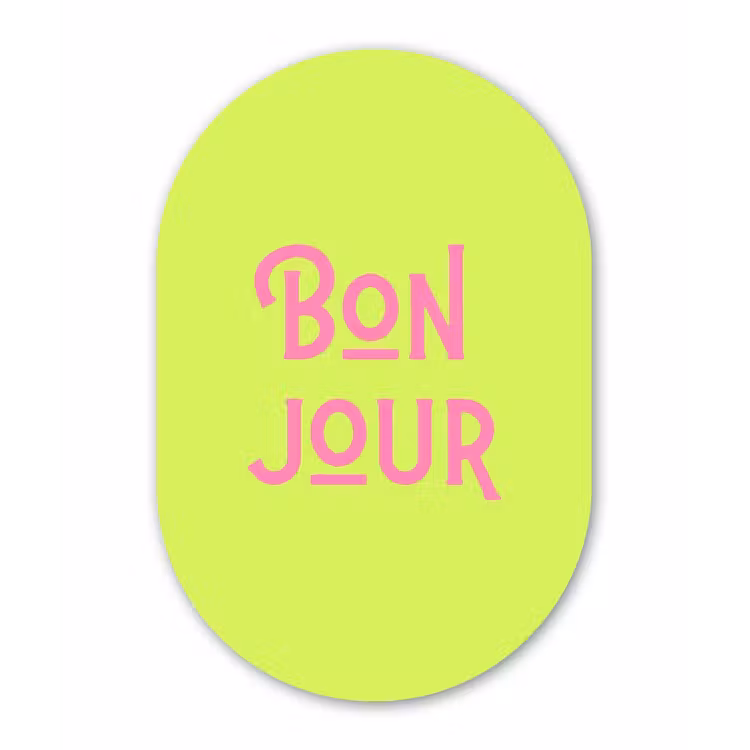 Muurovaal - Kunststof - Groen - Roze - Bonjour - Art — 3