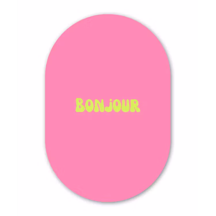 Muurovaal - Kunststof - Roze - Groene - Bonjour - Organisch — 3