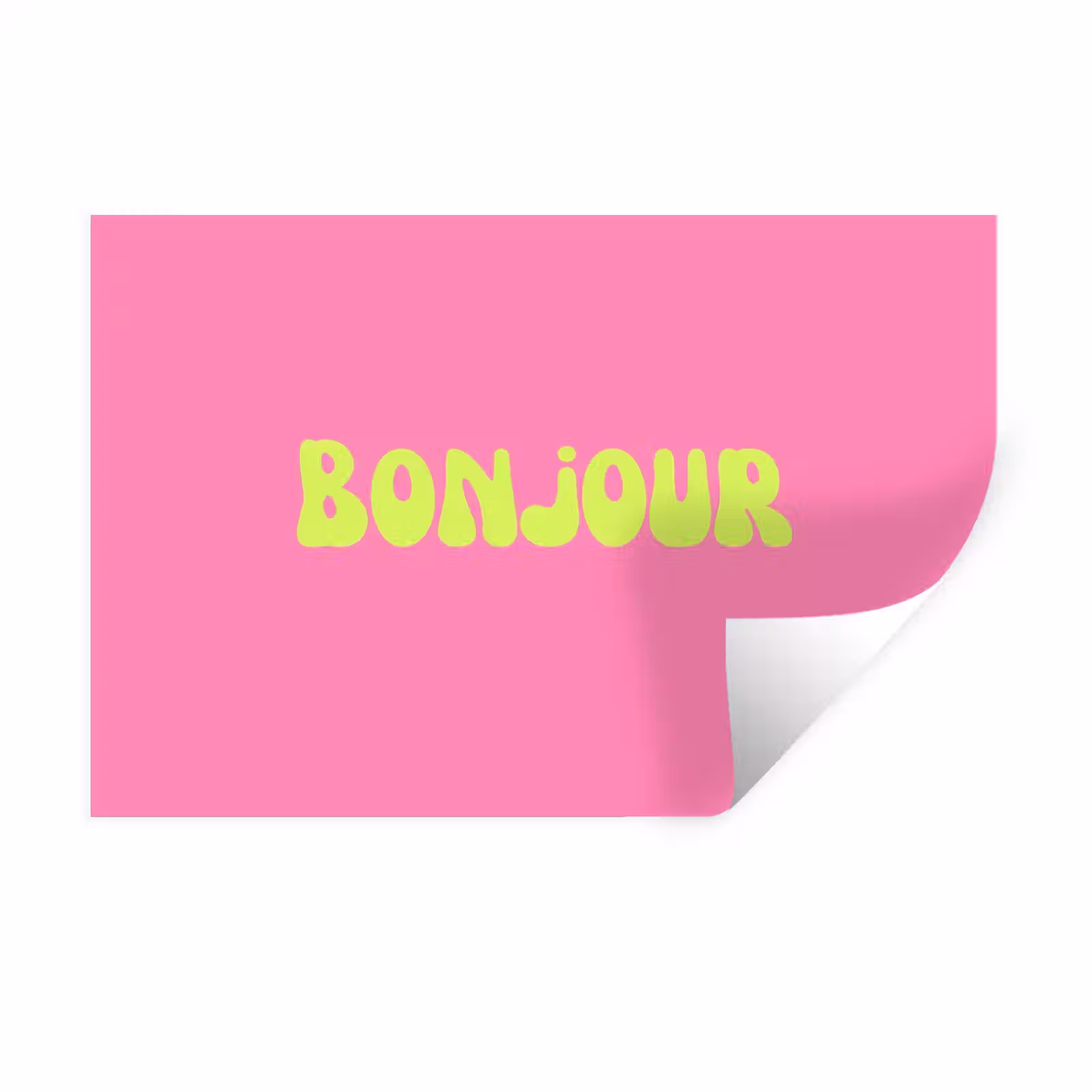 Muursticker - Roze - Groene - Bonjour - Organisch — 1