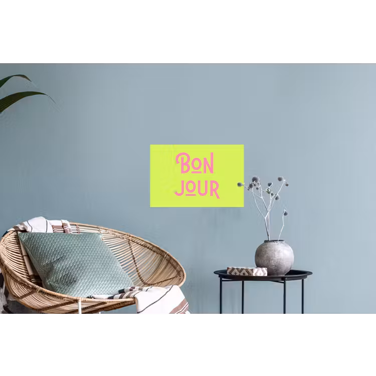 Muursticker - Groen - Roze - Bonjour - Art — 4