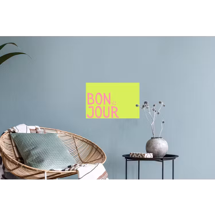 Muursticker - Groen - Smiley - Bonjour - Roze — 4