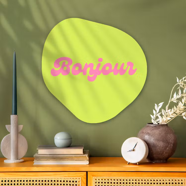 Organische schilderij - Aluminium - Groen - Roze - Bonjour - Retro — 2