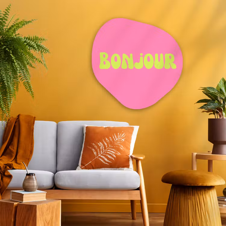 Organische schilderij - Aluminium - Roze - Groene - Bonjour - Organisch — 3