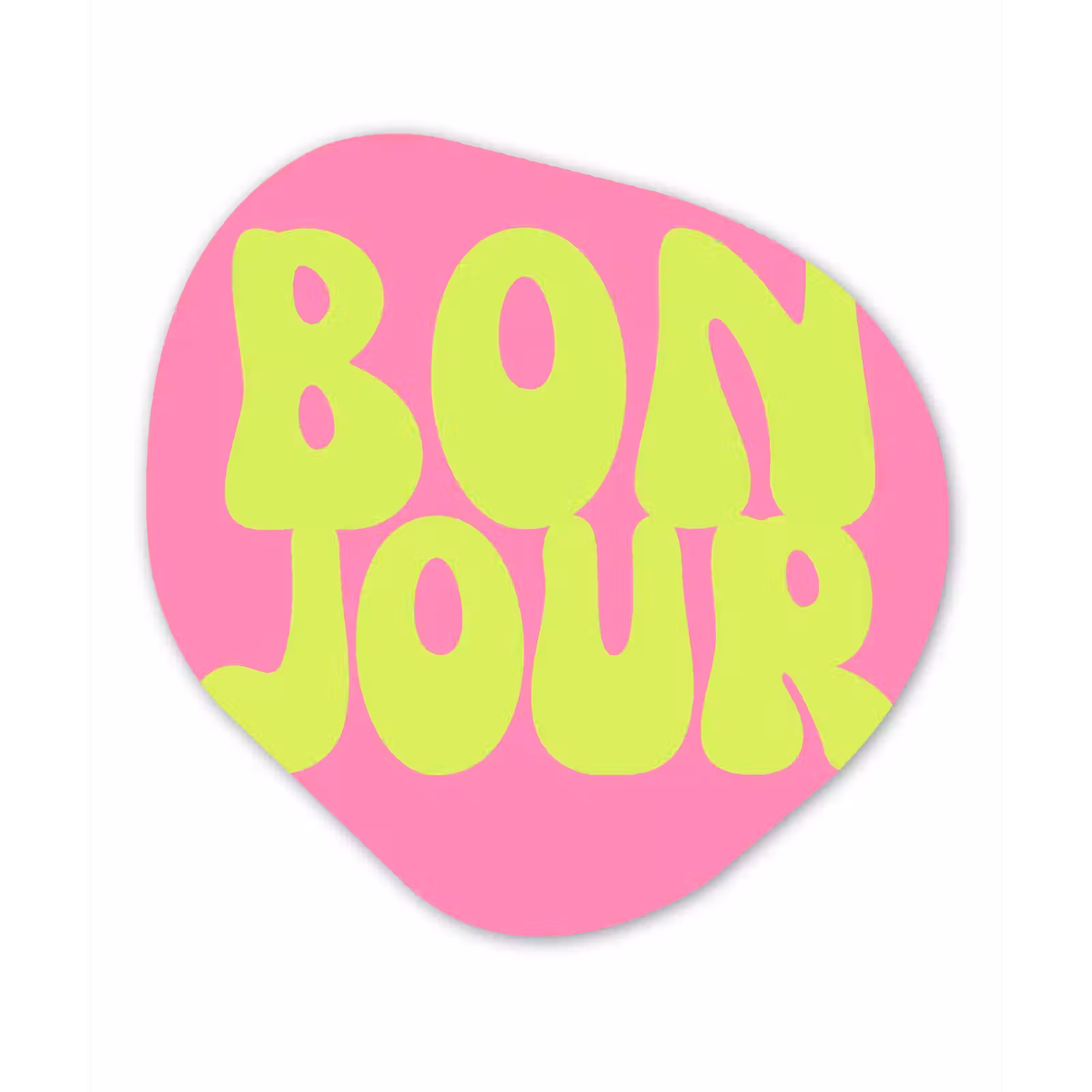 Organisch schilderij - Forex - Bonjour - Roze - Fel groen — 1