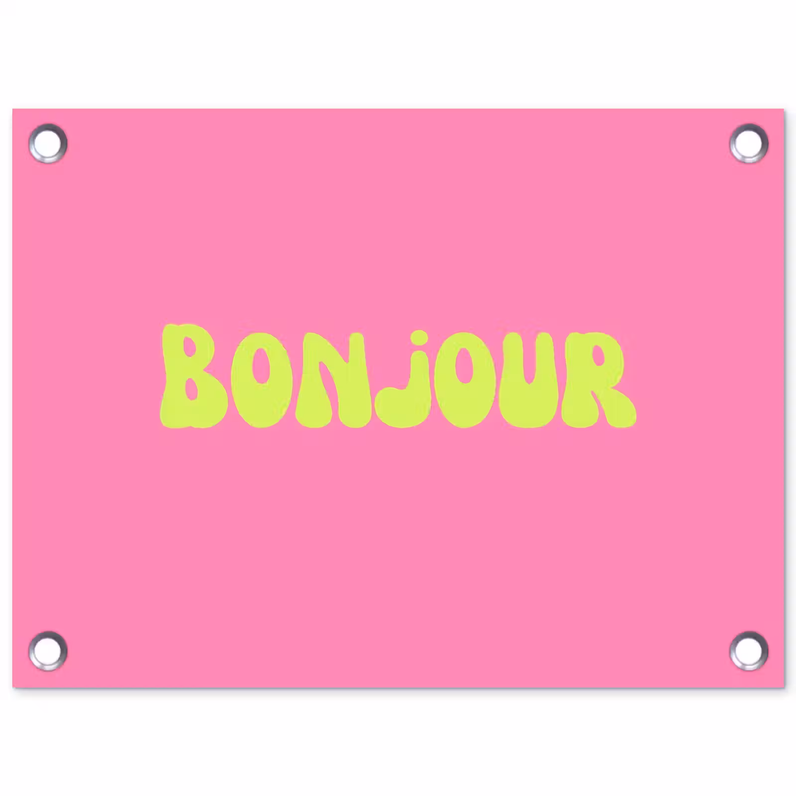 Tuinposter - Roze - Groene - Bonjour - Organisch — 1