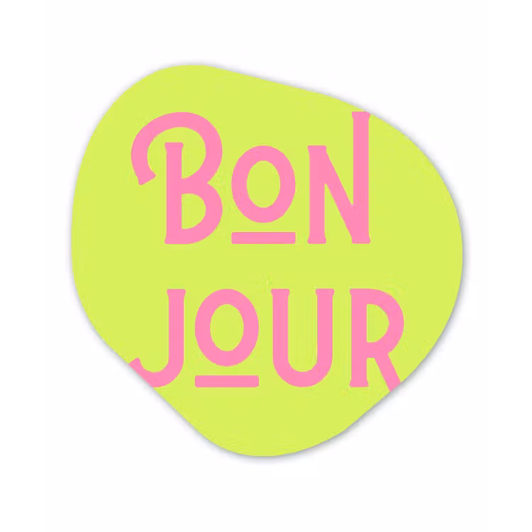 Organisch schilderij - Forex - Groen - Roze - Bonjour - Art — 1
