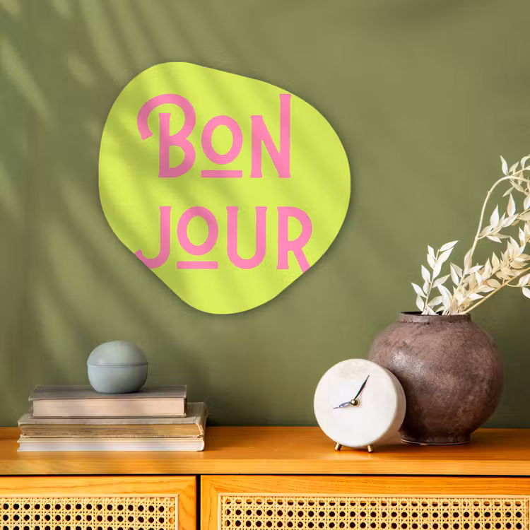 Organisch schilderij - Forex - Groen - Roze - Bonjour - Art — 2