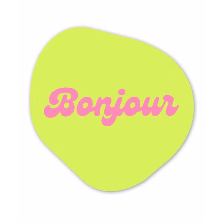Organisch schilderij - Forex - Groen - Roze - Bonjour - Retro — 1
