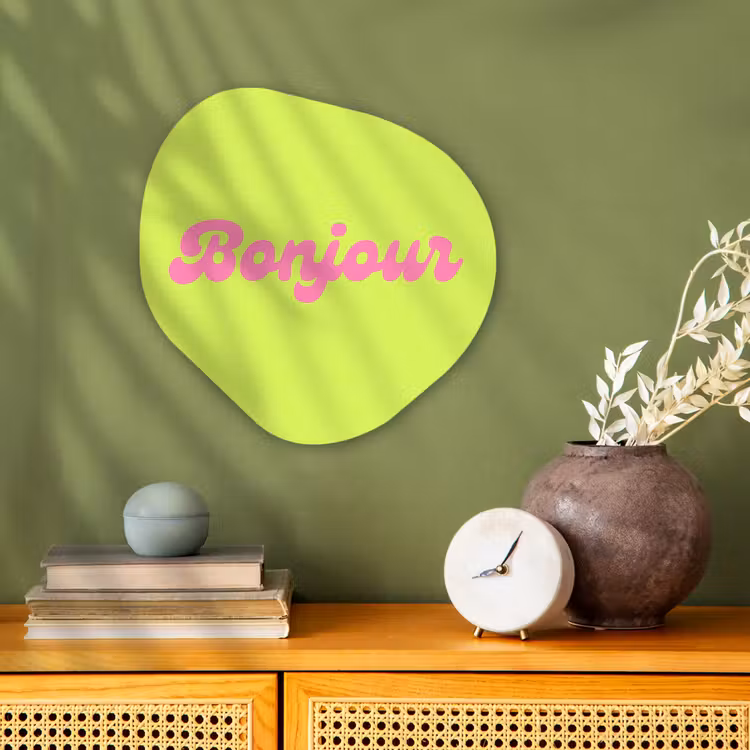 Organisch schilderij - Forex - Groen - Roze - Bonjour - Retro — 2