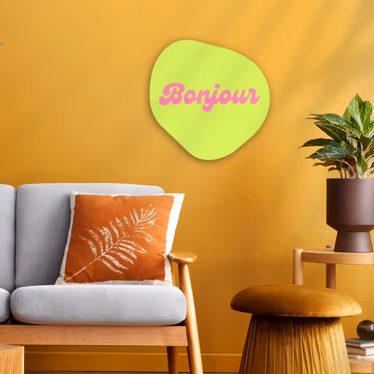 Organisch schilderij - Forex - Groen - Roze - Bonjour - Retro — 3