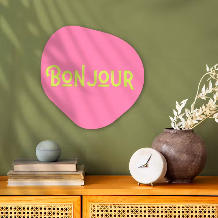 Organisch schilderij - Forex - Roze - Groen - Bonjour - Art — 2