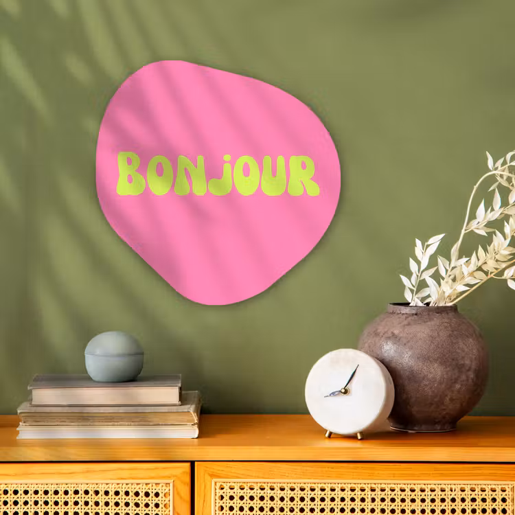 Organisch schilderij - Forex - Roze - Groene - Bonjour - Organisch — 2