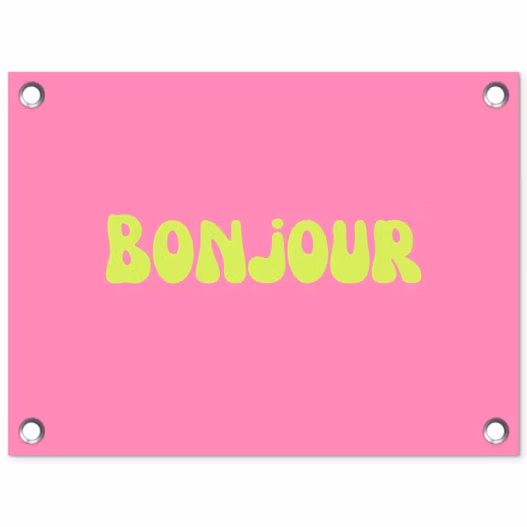 Tuinposter - Roze - Groene - Bonjour - Organisch — 1