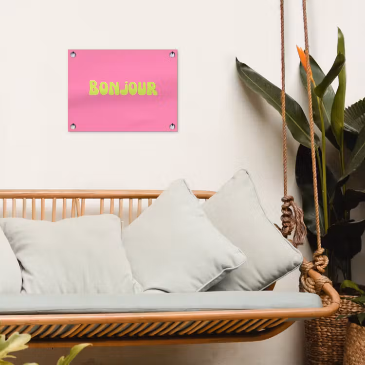 Tuinposter - Roze - Groene - Bonjour - Organisch — 5