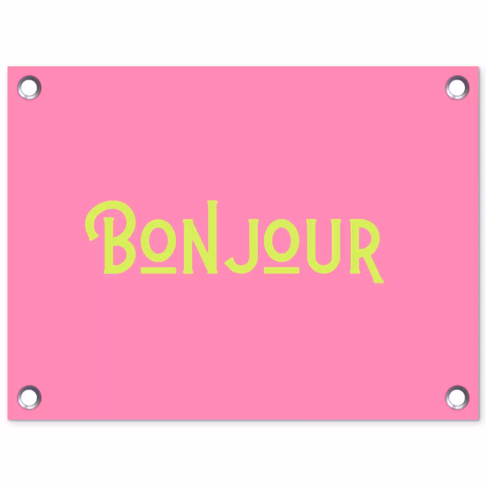 Tuinposter - Roze - Groen - Bonjour - Art — 1