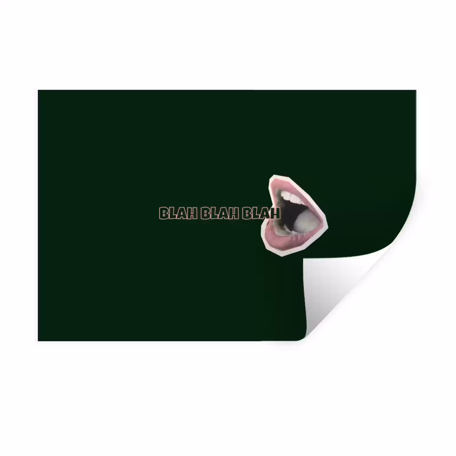 Muursticker - BLAH BLAH BLAH - Mond - Groen — 1