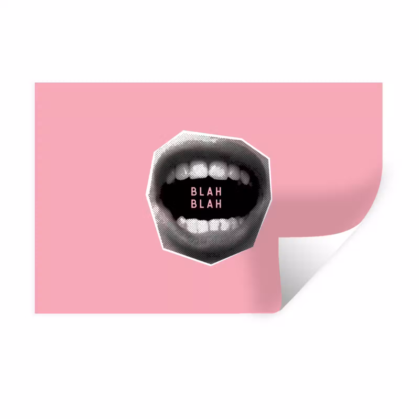 Muursticker - Mond - BLAH BLAH - Roze — 1