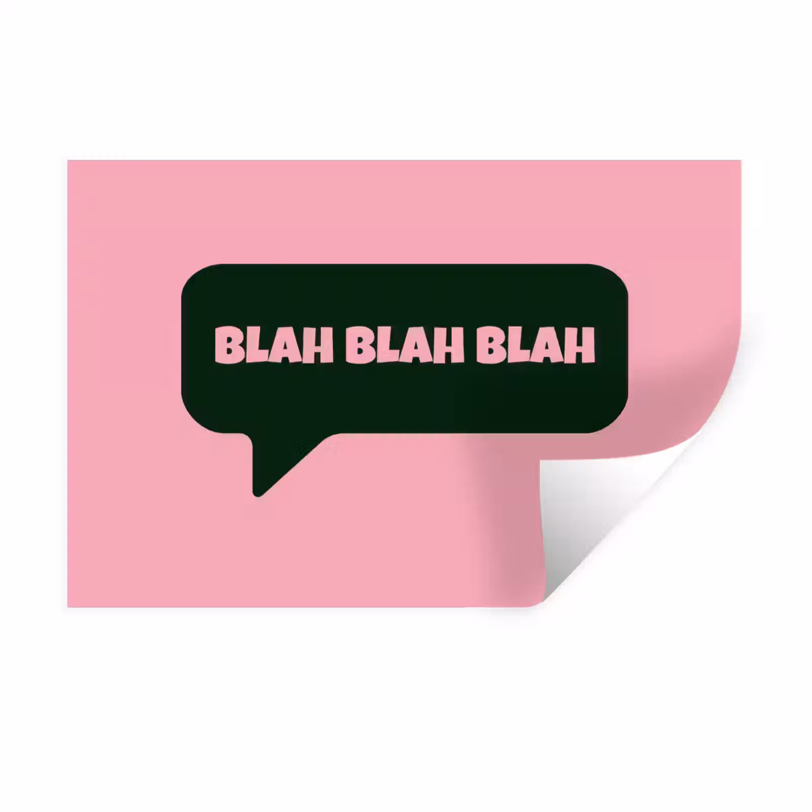 Muursticker - Roze - Tekstwolk - Groen - BLAH BLAH BLAH — 1