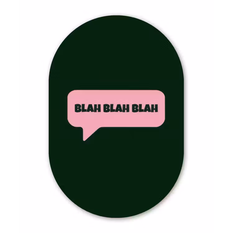 Muurovaal - Kunststof - Tekstwolk - BLAH BLAH BLAH - Roze — 3