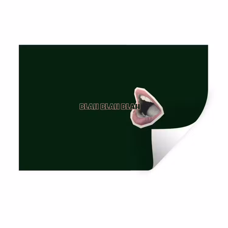 Muursticker - BLAH BLAH BLAH - Mond - Groen — 1