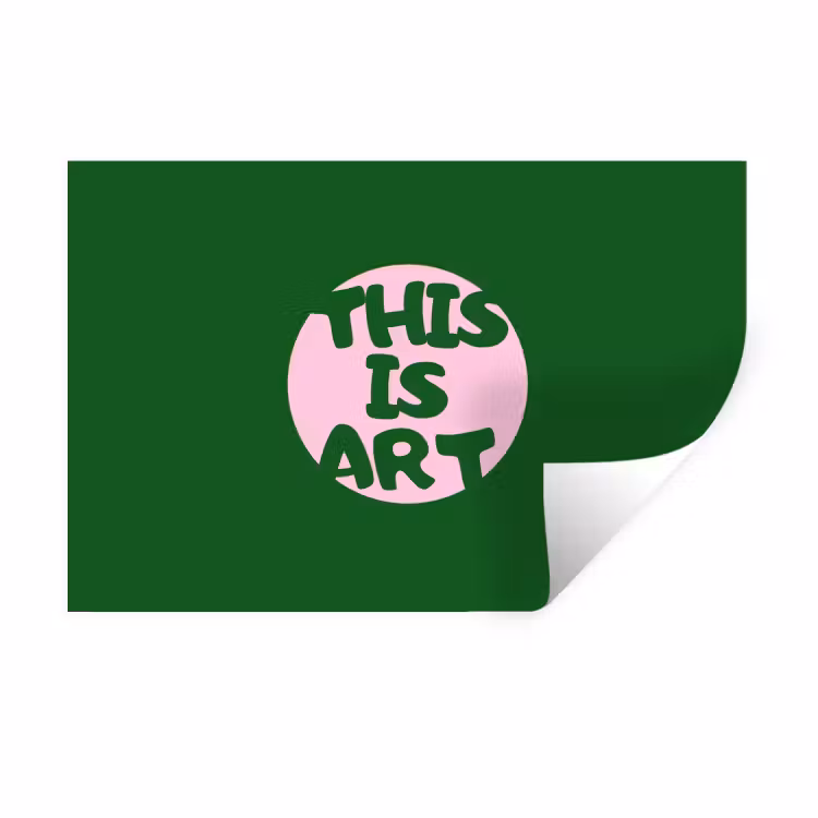 Muursticker - Cirkel - Roze - Tekst - Art — 1