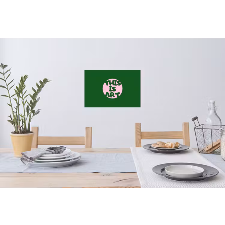 Muursticker - Cirkel - Roze - Tekst - Art — 3
