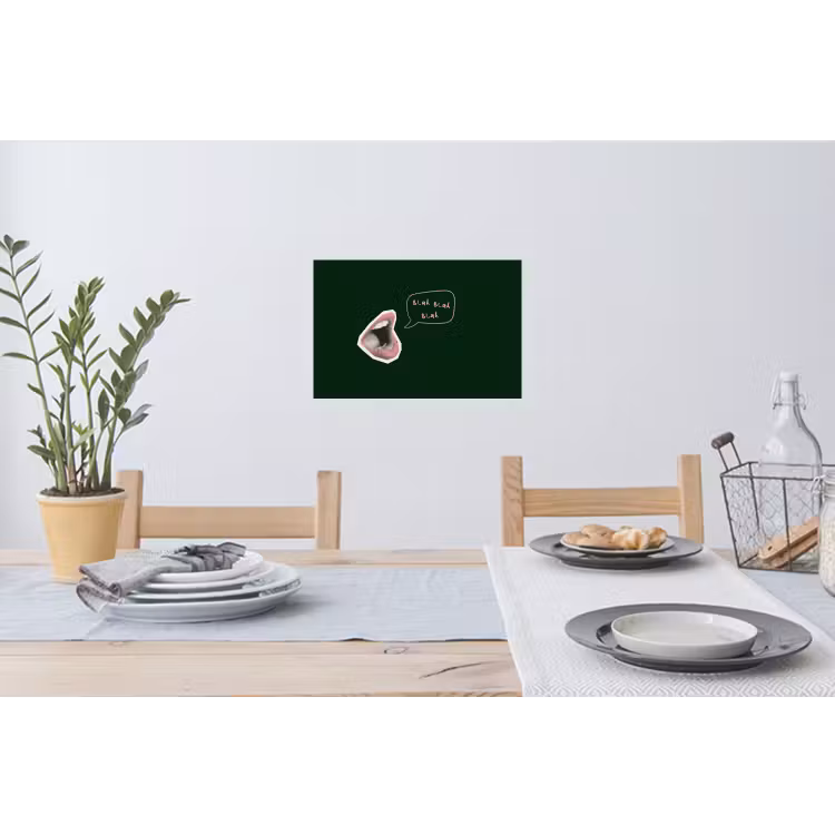 Muursticker - Illustratie - Mond - Donkergroen - Tekstwolkje — 3
