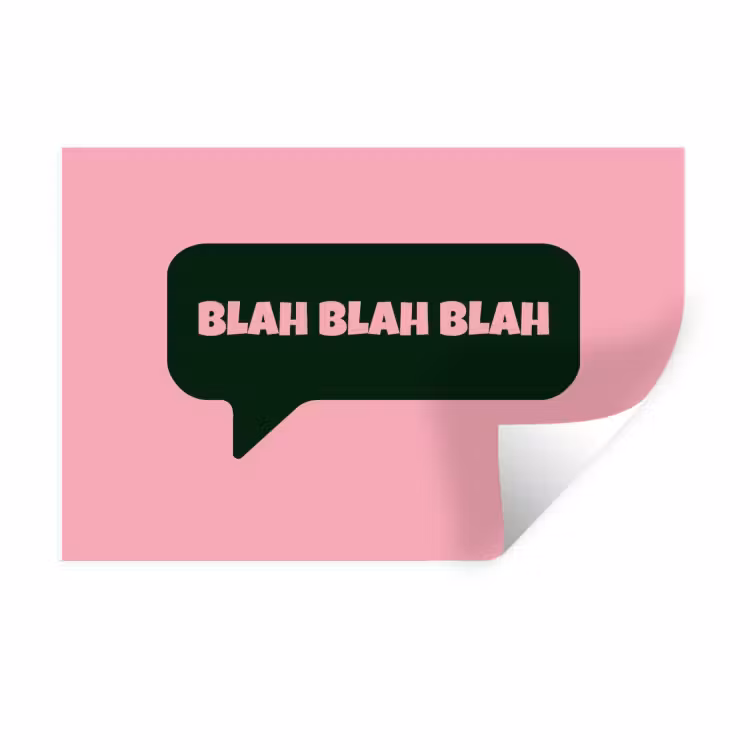 Muursticker - Roze - Tekstwolk - Groen - BLAH BLAH BLAH — 1