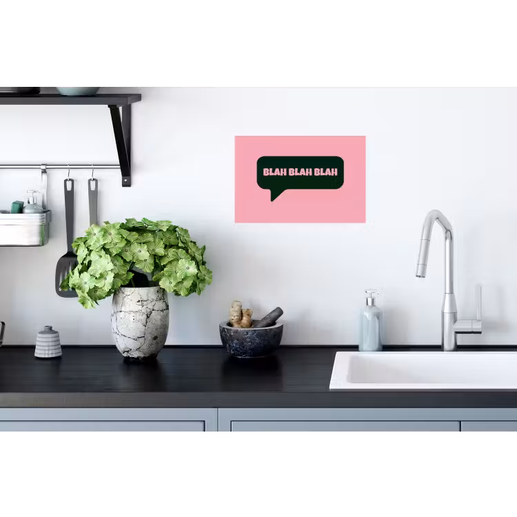 Muursticker - Roze - Tekstwolk - Groen - BLAH BLAH BLAH — 2