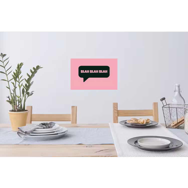 Muursticker - Roze - Tekstwolk - Groen - BLAH BLAH BLAH — 3