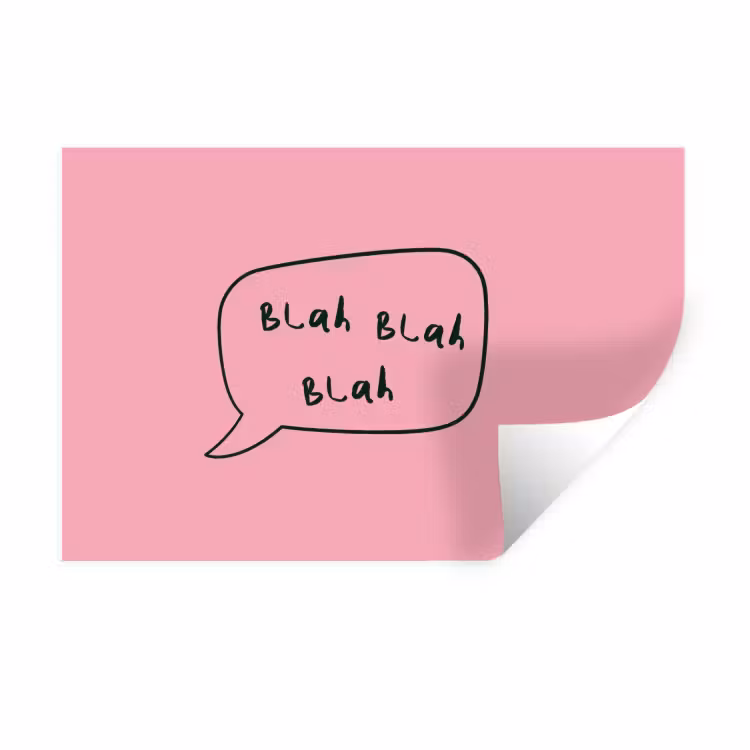 Muursticker - Tekstwolkje - BLAH BLAH BLAH - Roze — 1