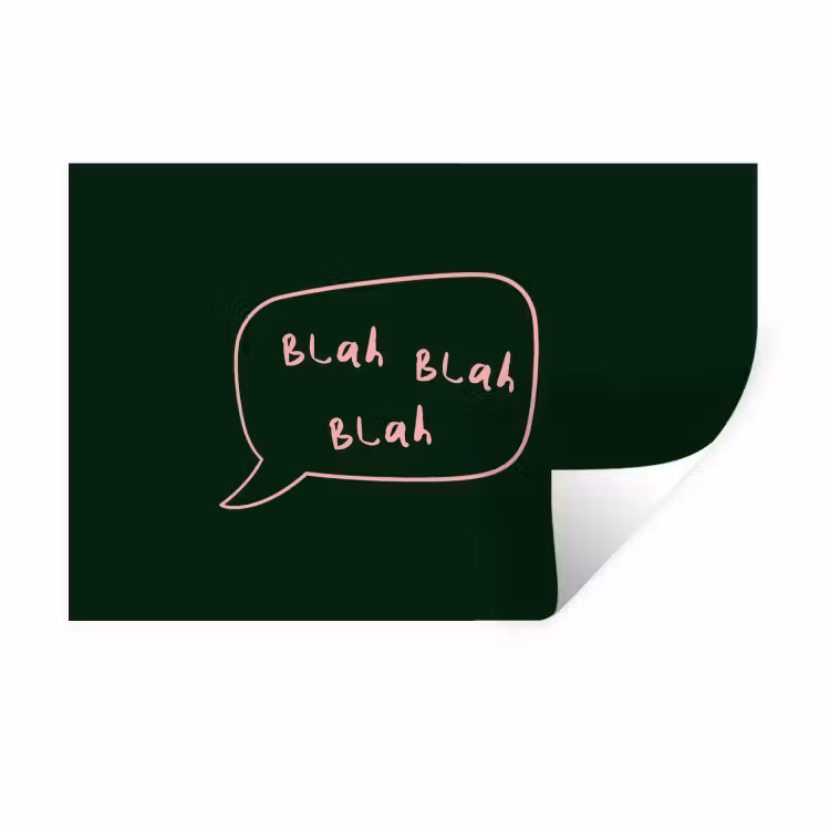 Muursticker - Tekstwolkje - Donkergroen - BLAH BLAH BLAH — 1