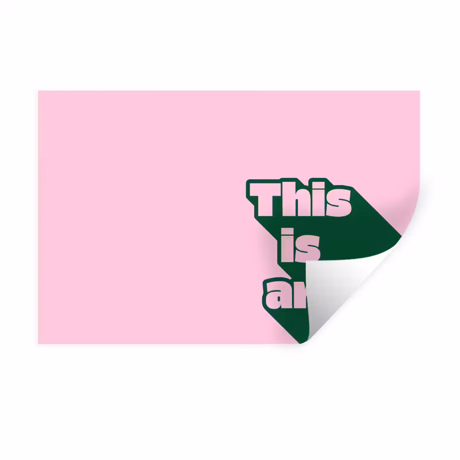 Muursticker - Groen - Tekst - This is art - Roze — 1