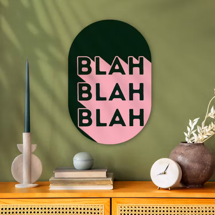 Muurovaal - Kunststof - Donkergroen - Tekst - Schaduw - Grafisch — 2