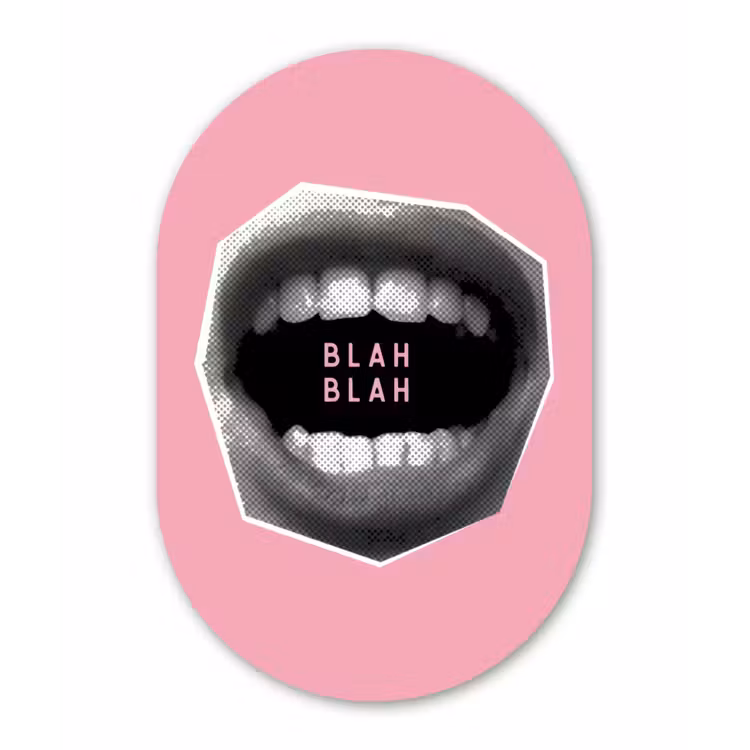 Muurovaal - Kunststof - Mond - BLAH BLAH - Roze — 3