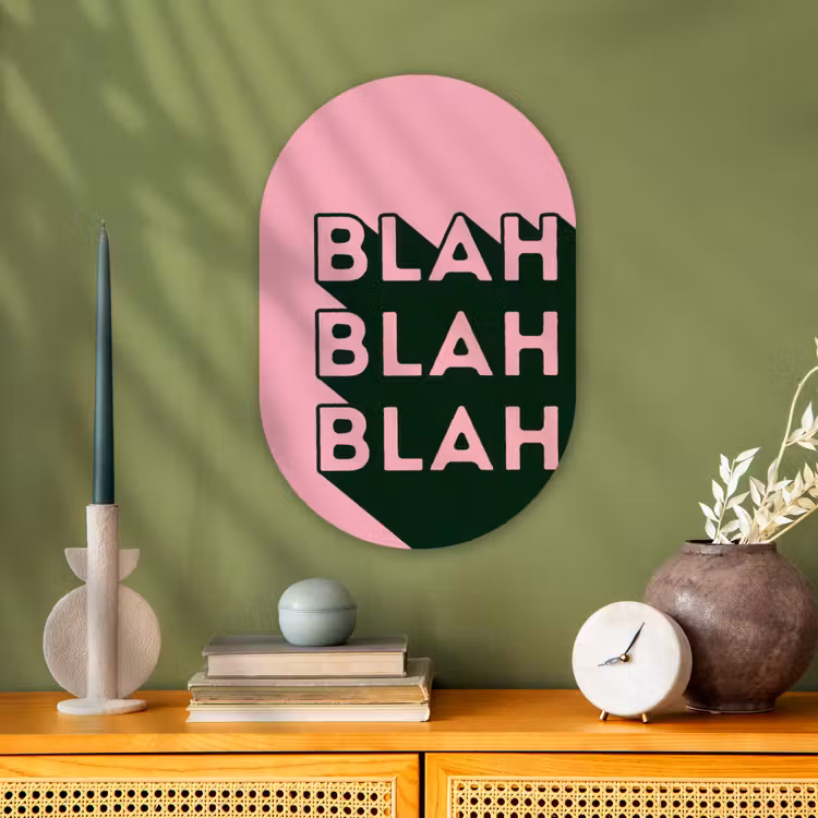 Muurovaal - Kunststof - Tekst - Grafisch - Groen - Schaduw — 2