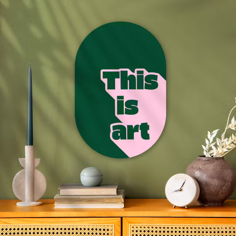 Muurovaal - Kunststof - This is art - Schaduw - Roze — 2