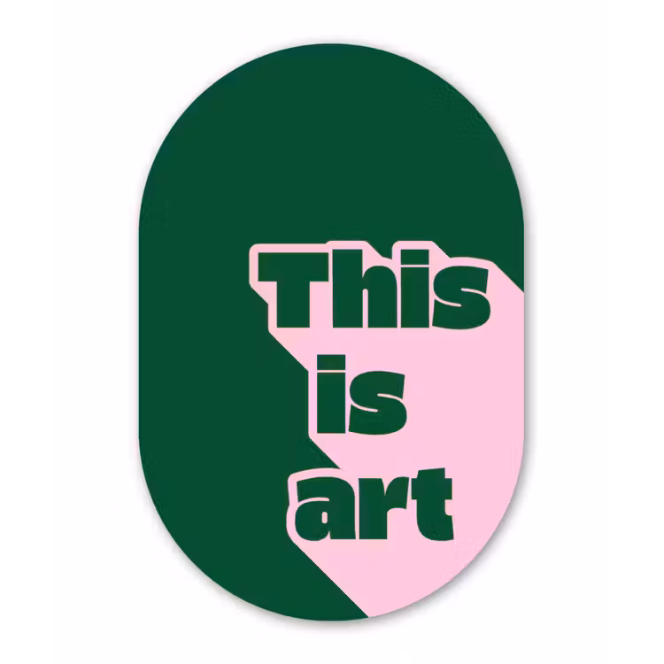 Muurovaal - Kunststof - This is art - Schaduw - Roze — 3