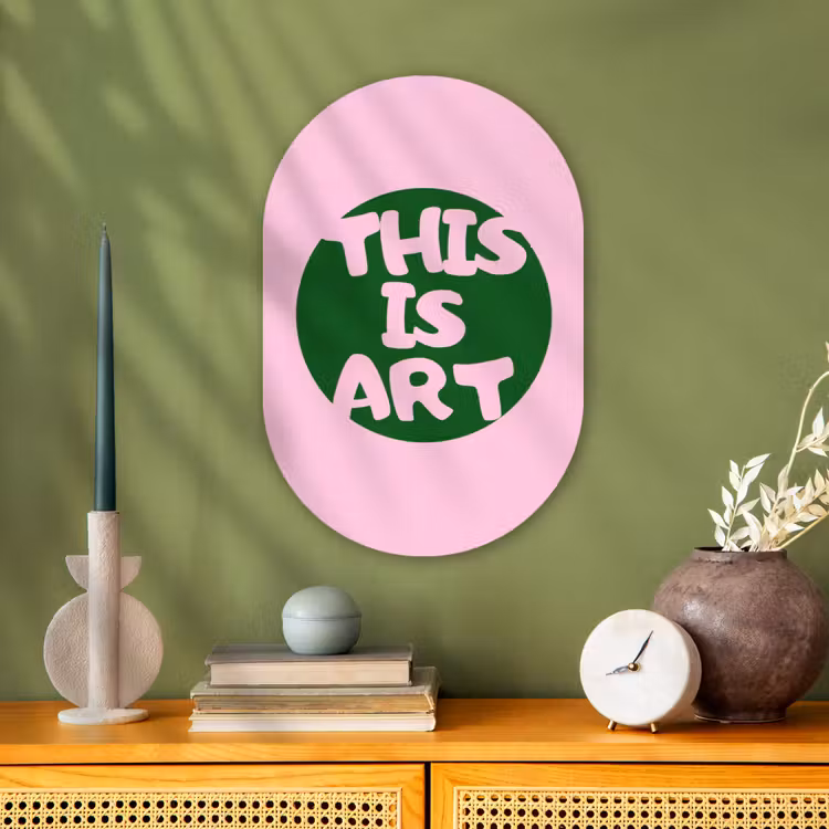 Muurovaal - Kunststof - This is art - Tekst - Cirkel - Groen — 2