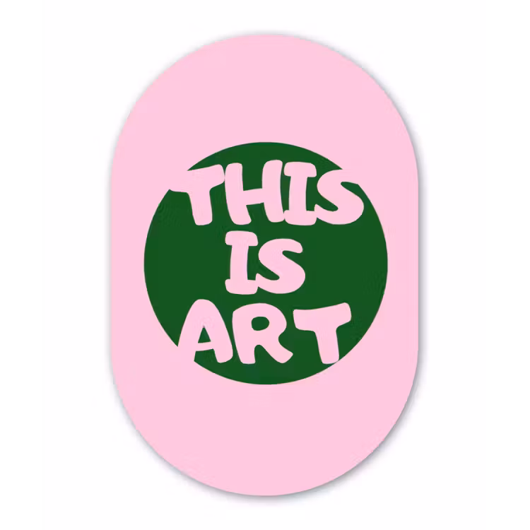 Muurovaal - Kunststof - This is art - Tekst - Cirkel - Groen — 3