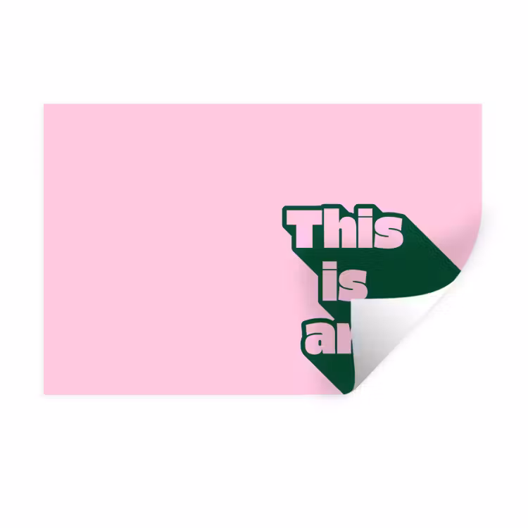 Muursticker - Groen - Tekst - This is art - Roze — 1