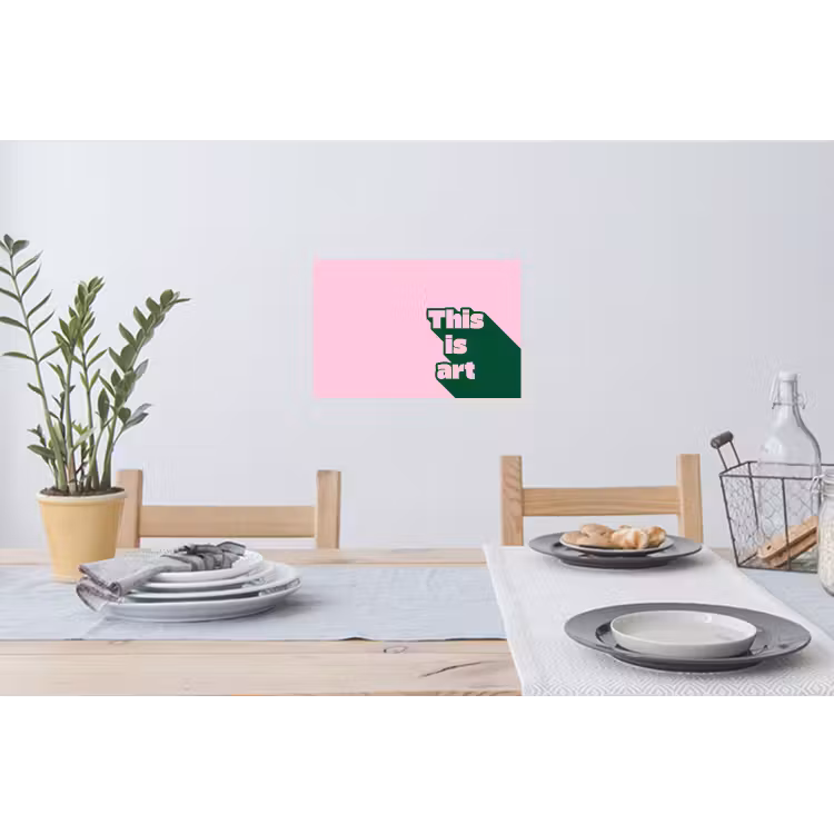 Muursticker - Groen - Tekst - This is art - Roze — 3