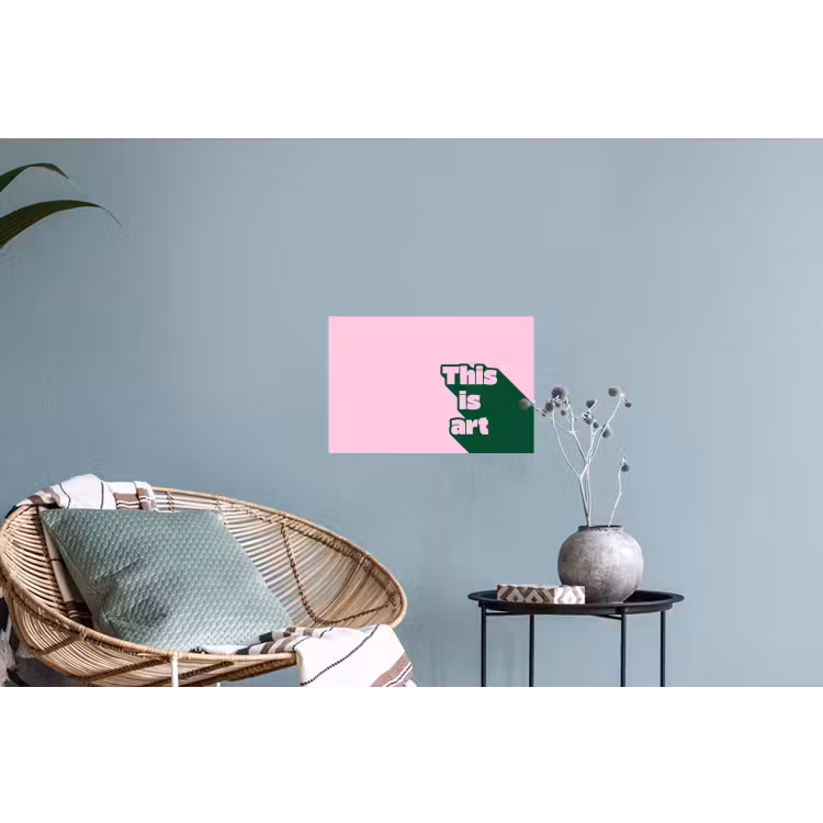 Muursticker - Groen - Tekst - This is art - Roze — 4