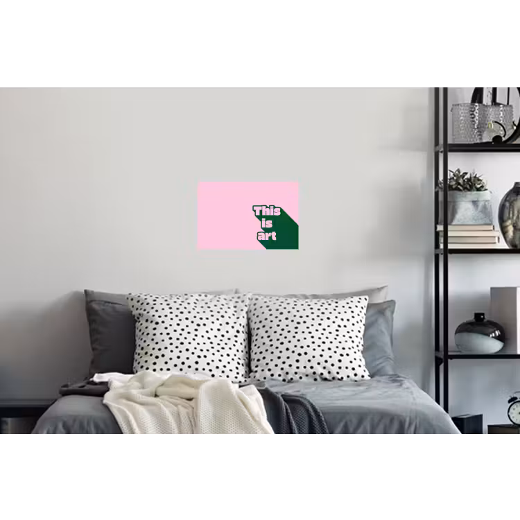 Muursticker - Groen - Tekst - This is art - Roze — 5