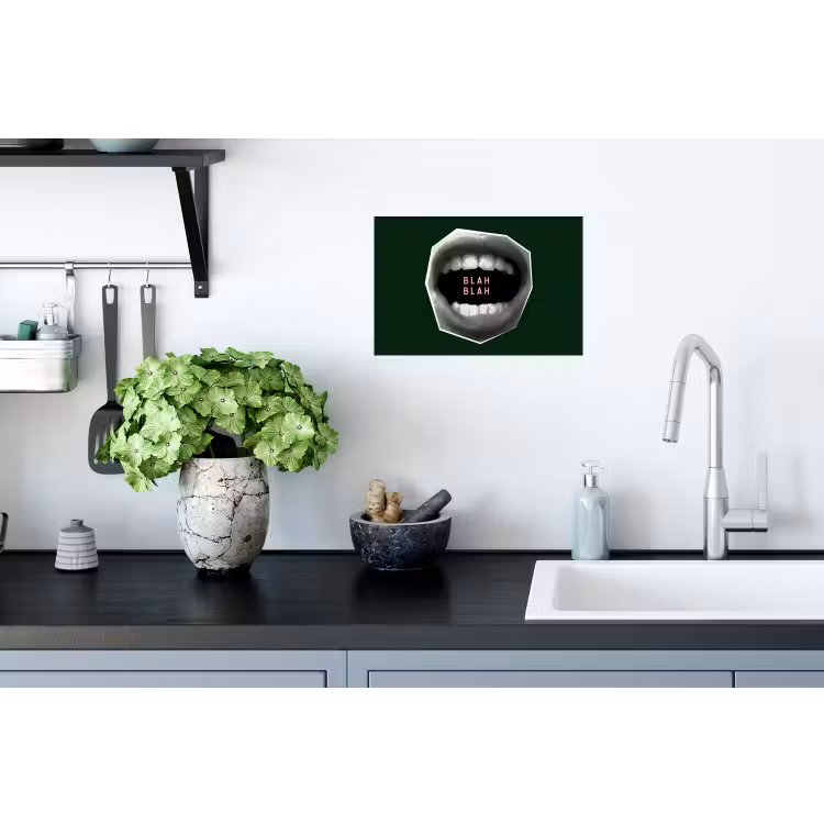 Muursticker - Mond - Groen - Illustratie - BLAH BLAH — 2