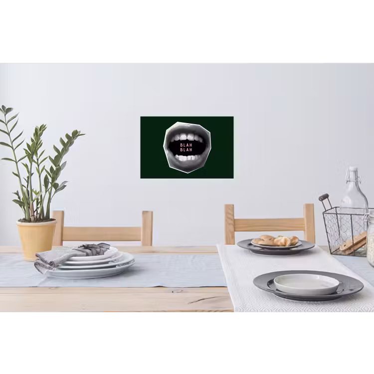Muursticker - Mond - Groen - Illustratie - BLAH BLAH — 3