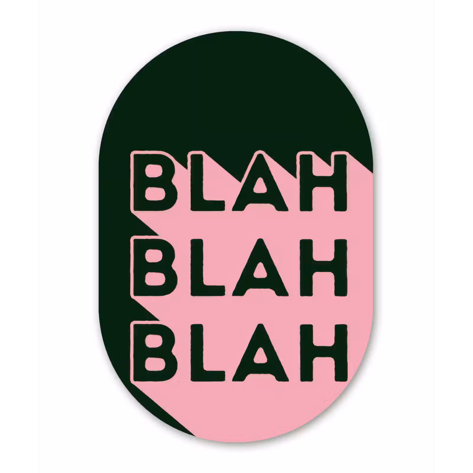 Muurovaal - Glas - Donkergroen - Tekst - Schaduw - Grafisch — 1