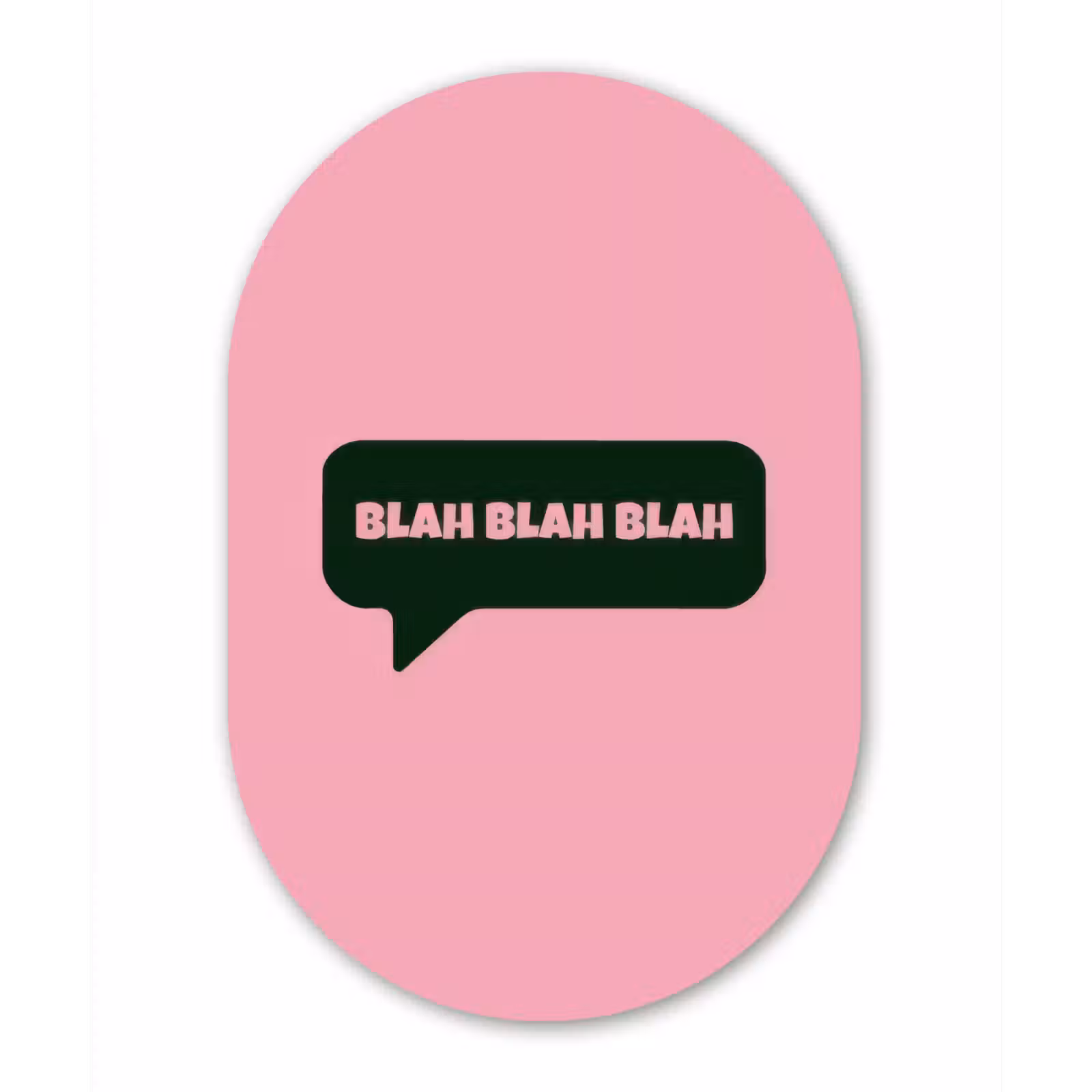 Muurovaal - Glas - Roze - Tekstwolk - Groen - BLAH BLAH BLAH — 1