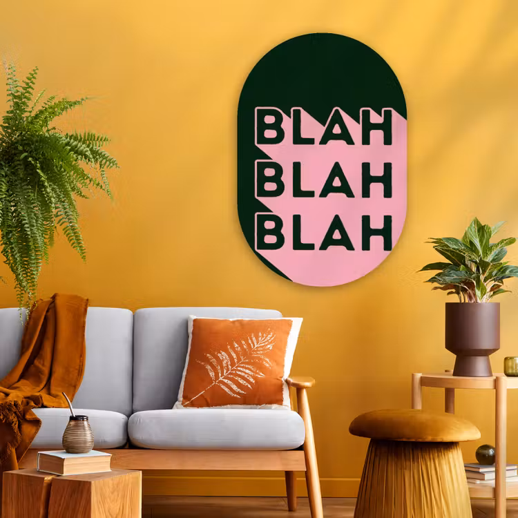 Muurovaal - Glas - Donkergroen - Tekst - Schaduw - Grafisch — 3